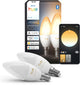 Lampe bougie LED Philips Hue - culot E14 - contient 2 lampes - lumière blanche réglable - éclairage intelligent