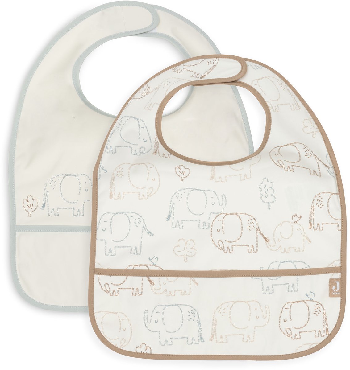 Bavoirs Jollein imperméables - 2 pièces - 30 cm - contes d'éléphants