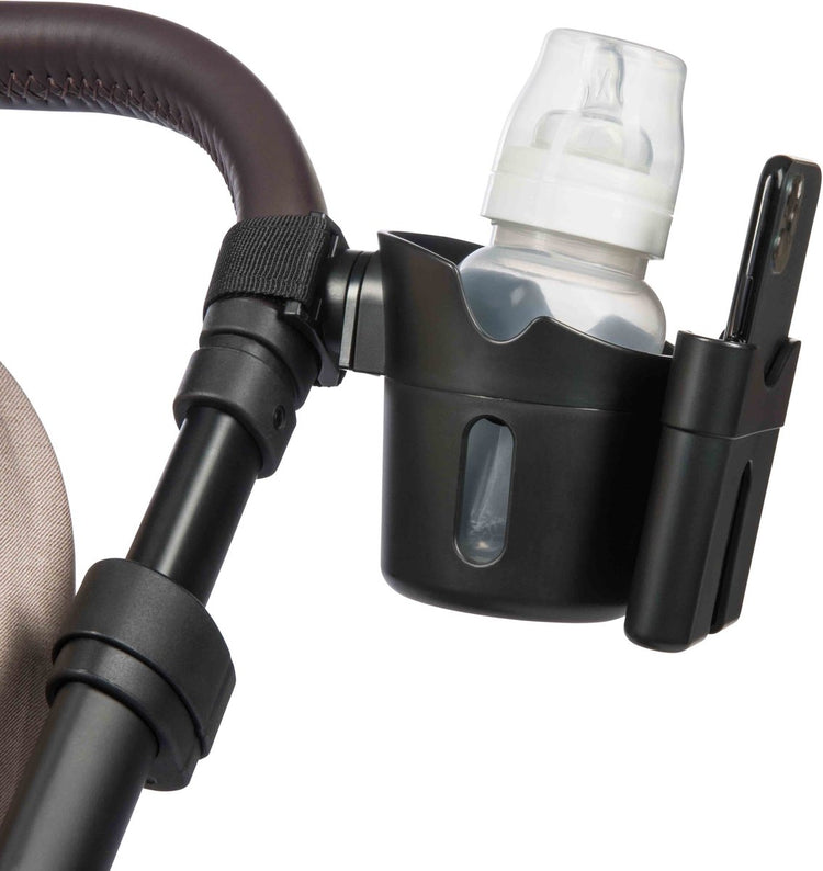 Dooky 2 en 1 support universel pour tasse et téléphone - pour poussette et buggy - noir - conception rotative à 360 degrés