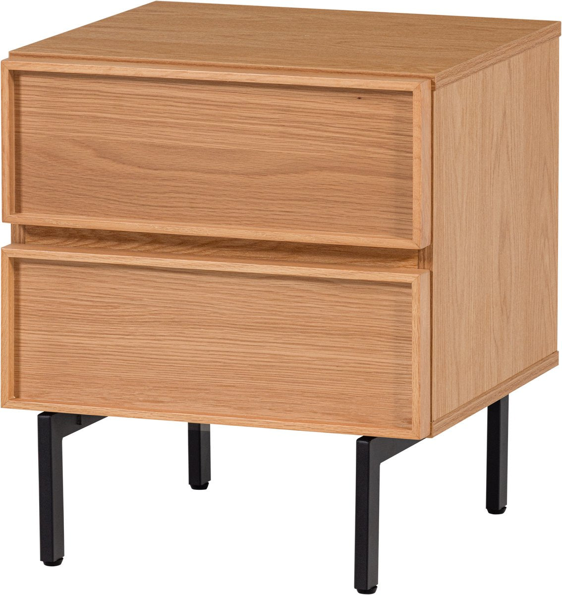 Commode tours Woood table de chevet 2 tiroirs mélamine mdf - naturel