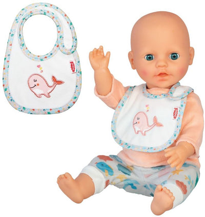 Dolls Bib Pink Whale