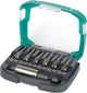 Wolfcraft - jeu d'embouts incl. porte-embouts - t10 t15 t20 t25 t30 t40 - bit-box fix-grip, torx® - 2965000