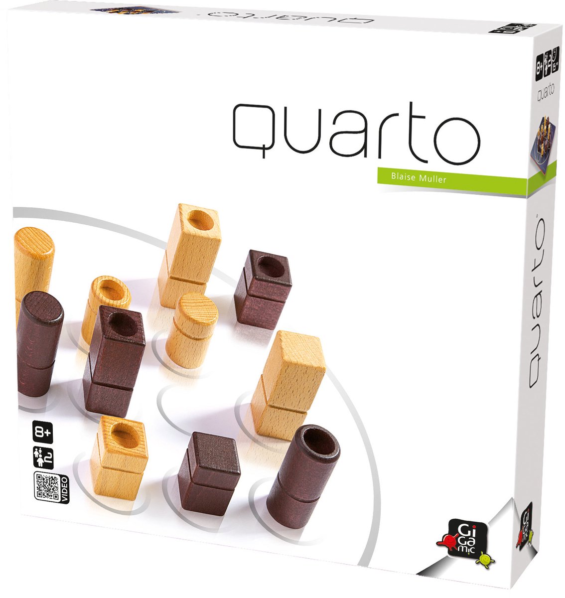 999games gigamic - quarto - jeu de réflexion stratégique pour deux joueurs - à partir de 8 ans - jeu de société - nl gb fr de es it