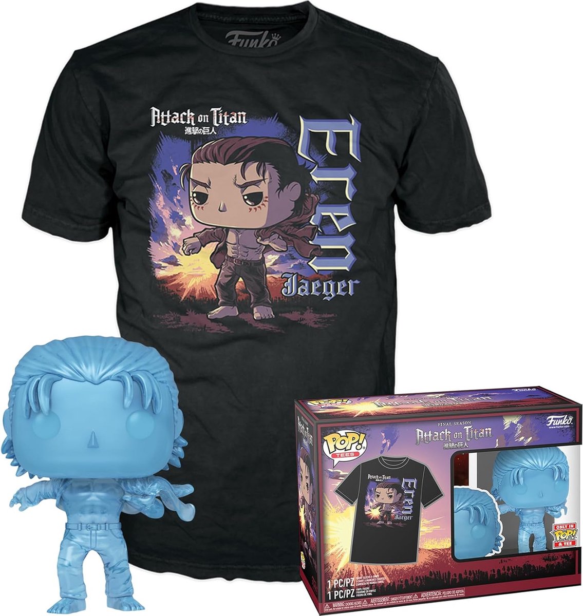 Funko Pop ! Tee Box Animation : L'Attaque des Titans - Eren Jäger #1321 taille M
