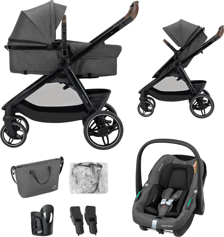 Maxi-cosi zelia s trio2 - poussette 3-en-1 - gris foncé - de 0 à 4 ans - avec siège auto