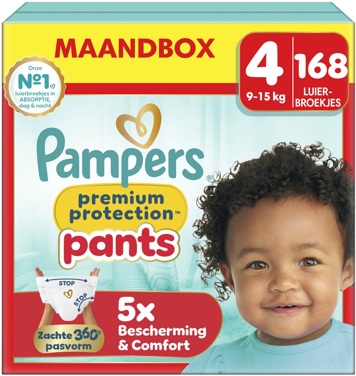 Pantalon de protection Pampers premium taille 4, 168 couches-culottes, 9kg-15kg
