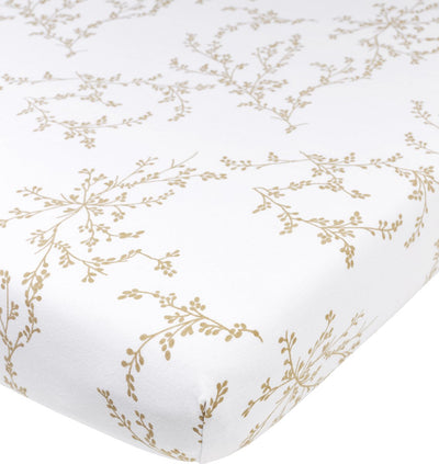 Drap-housse bébé branches Meyco cododo - sable - 50x90cm