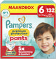 Pantalon de protection Pampers premium taille 6 - 132 couches-culottes - 15kg+ - boîte mensuelle