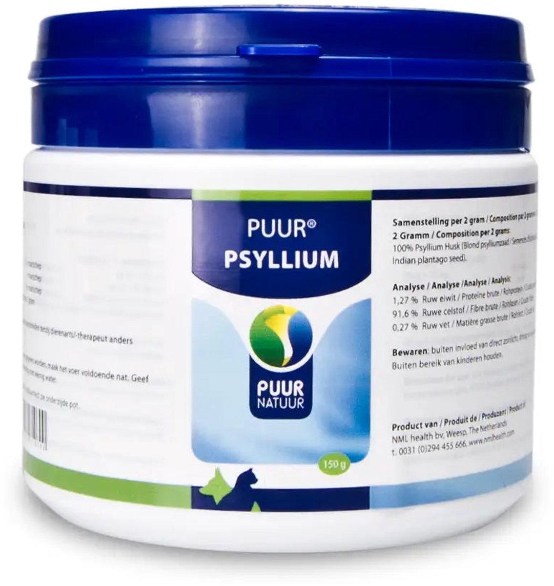Chien psyllium de nature pure et chat