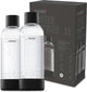 Mysoda - lot de 2 bouteilles réutilisables de 1 litre - noir - adapté aux appareils
