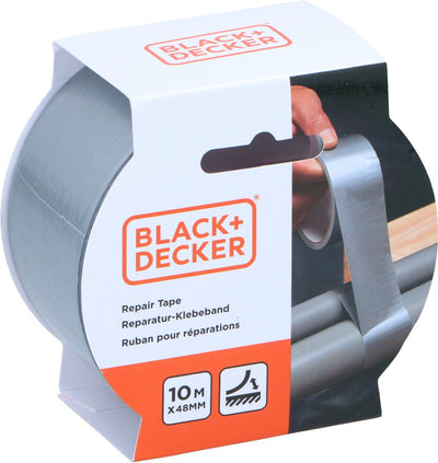 Ruban de réparation Black+decker 48 mm x 10 m - ruban de réparation pour réparations et fixations - gris