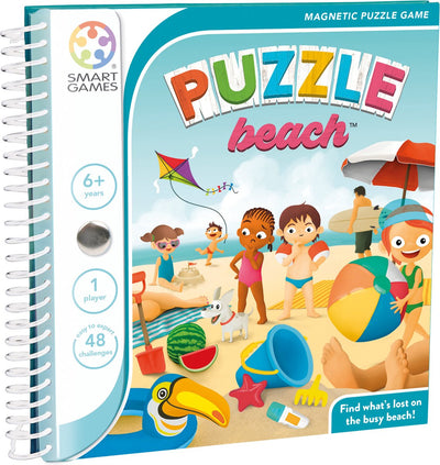 Smartgames puzzle beach - jeu de réflexion logique magnétique - 48 défis éducatifs de plage - jeu de voyage compact jeu solo - à partir de 6 ans