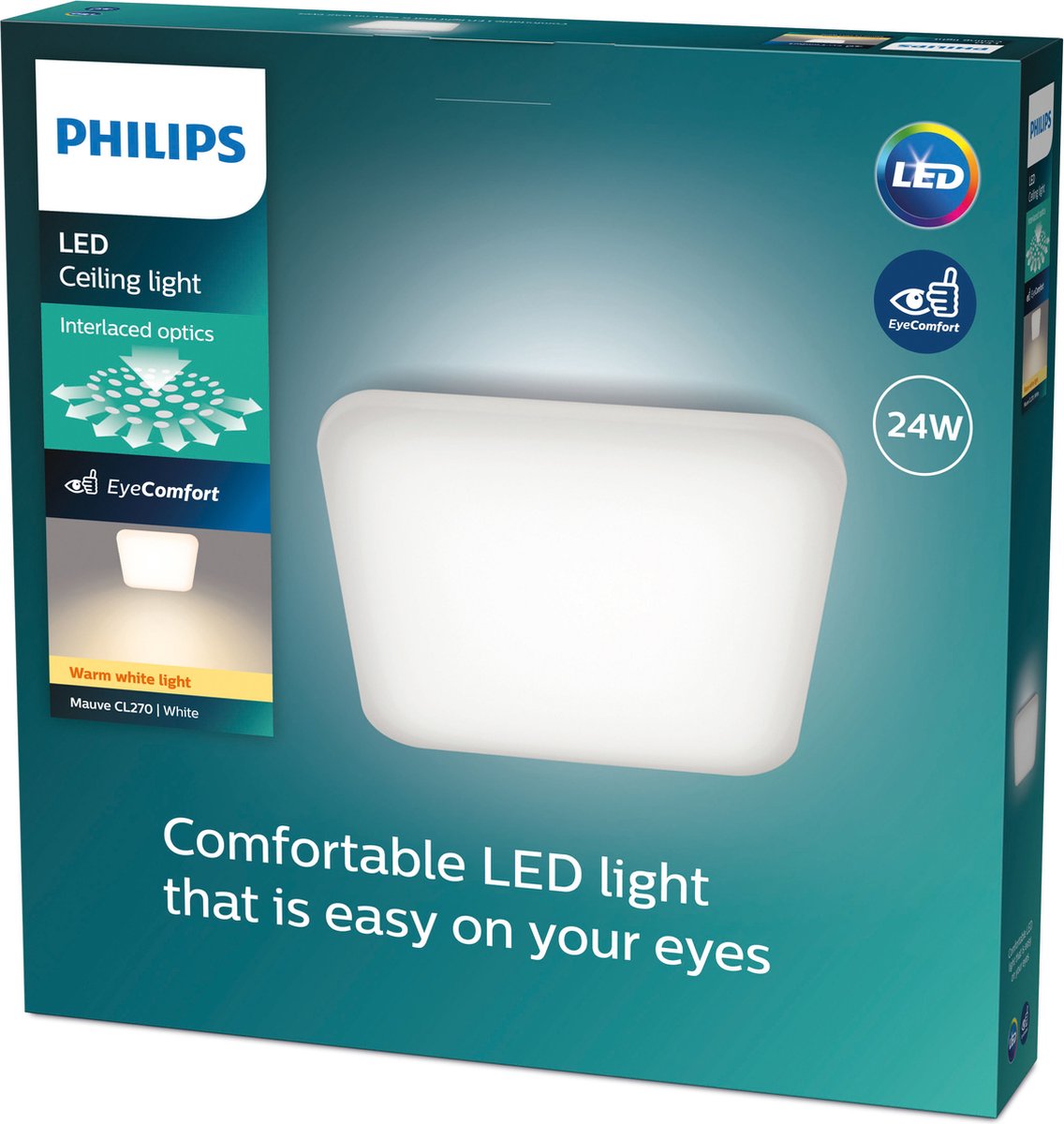Philips LED Philips plafonnier mauve blanc 2700k 24w