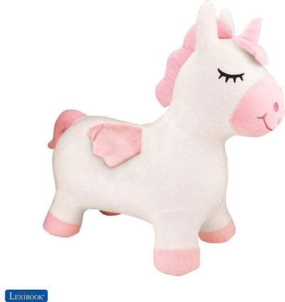 Licorne sauteuse gonflable Lexibook avec combinaison en peluche