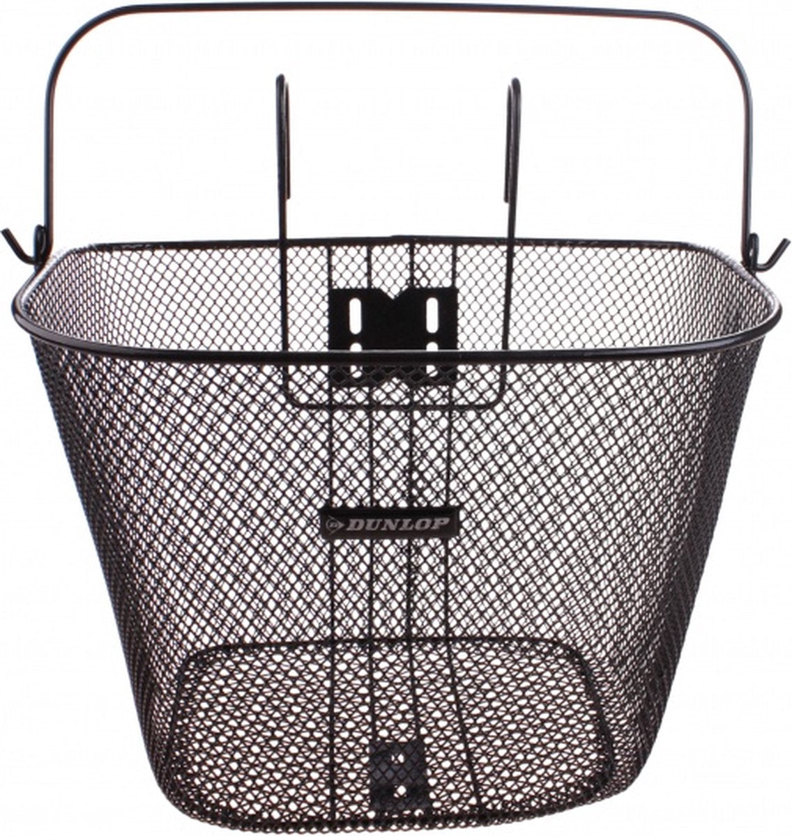 Dunlop panier à vélo guidon 22l - panier à vélo avec poignée et crochets - panier à vélo 34 x 24,5 x 26 cm - convient pour vélo électrique, vélo grand-mère et vélo de ville - métal - noir
