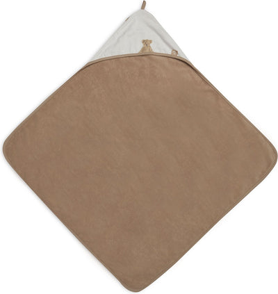 Jollein - cape de bain ours en peluche - multicolore - 100% coton éponge - serviette bébé avec cape de bain, châle, poncho de bain - 75x75 cm