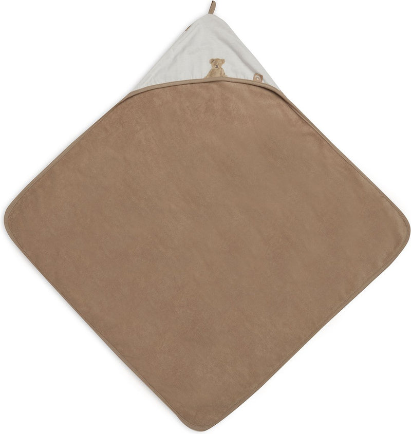 Jollein - cape de bain ours en peluche - multicolore - 100% coton éponge - serviette bébé avec cape de bain, châle, poncho de bain - 75x75 cm