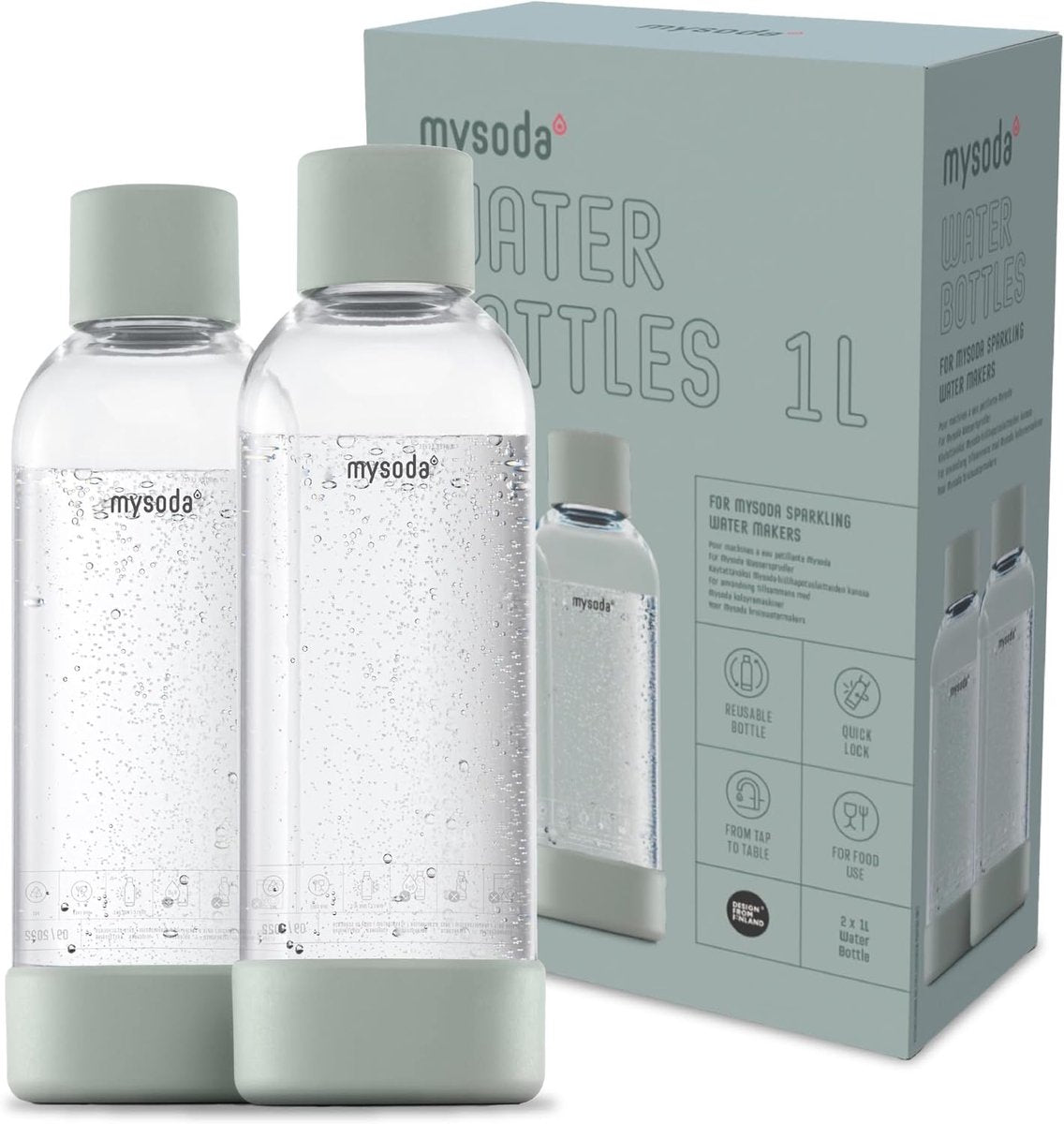 Mysoda - lot de 2 bouteilles réutilisables de 1 litre - pigeon - adapté aux appareils