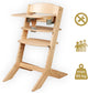 Chaise haute en bois Geuther - syt - chaise de croissance pour enfants de 6 à 36 mois - avec plateau de nourriture - ceinture de sécurité 5 points - 61x49x83cm - bois écologique