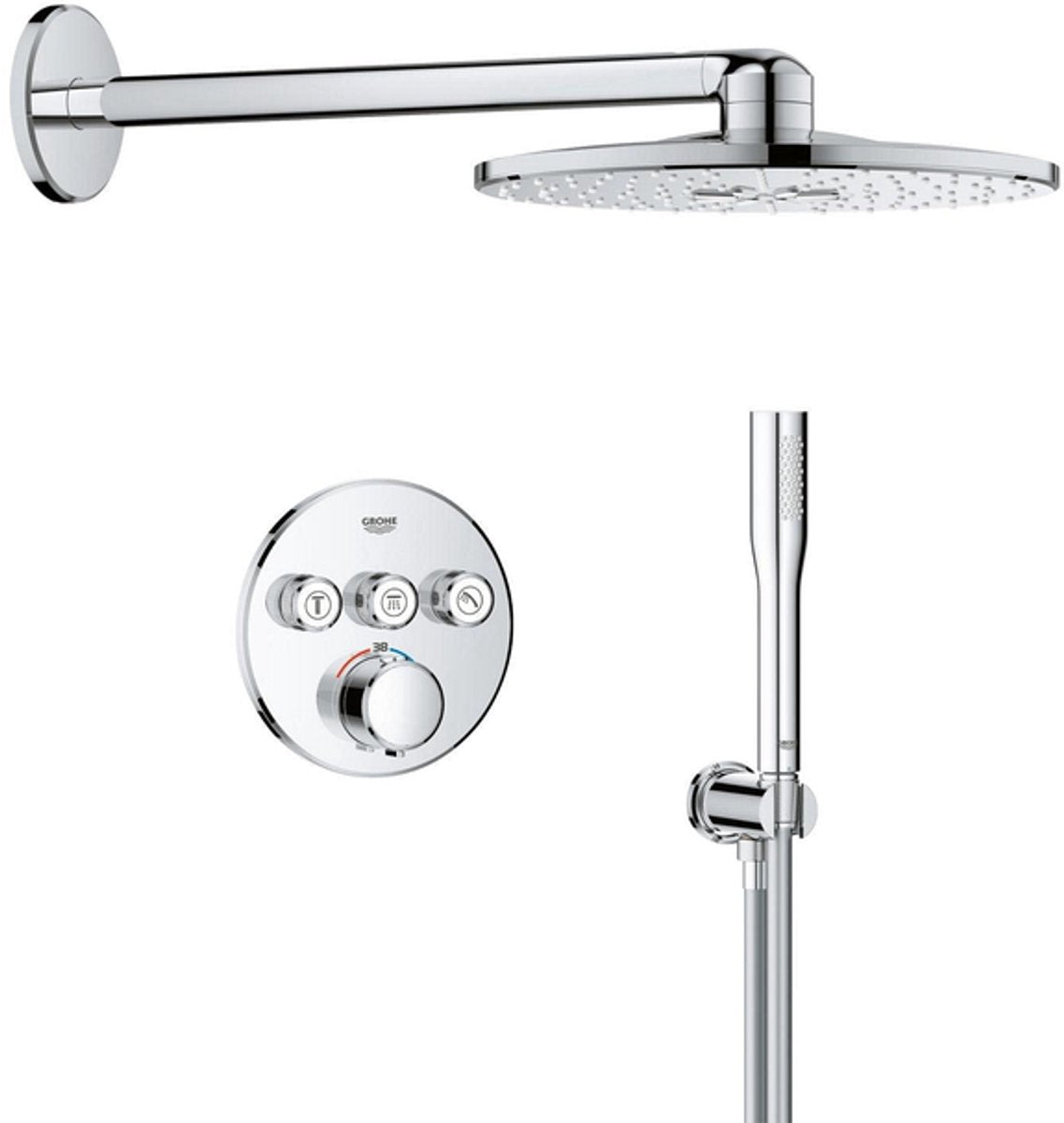 Système de douche encastrable Grohe Precision Smartcontrol - rond - chrome