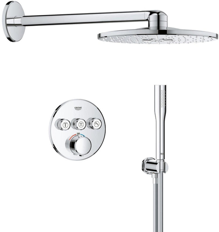 Système de douche encastrable Grohe Precision Smartcontrol - rond - chrome