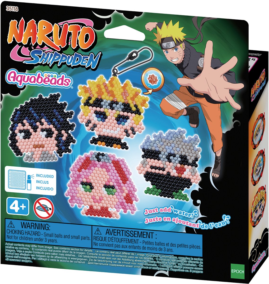 Ensemble artisanal de porte-clés Aquabeads Naruto - perles qui collent ensemble avec de l'eau