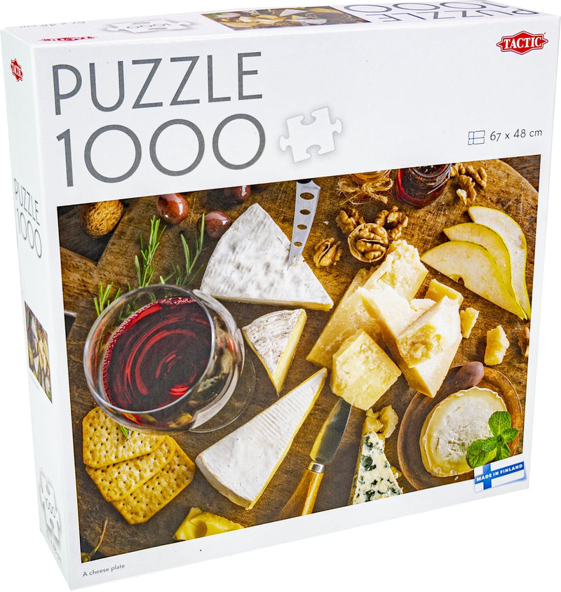 Tactic a cheese plate – puzzle – 1000 pièces – plateau de fromages culinaires – photographie culinaire d'ambiance – haute qualité scandinave