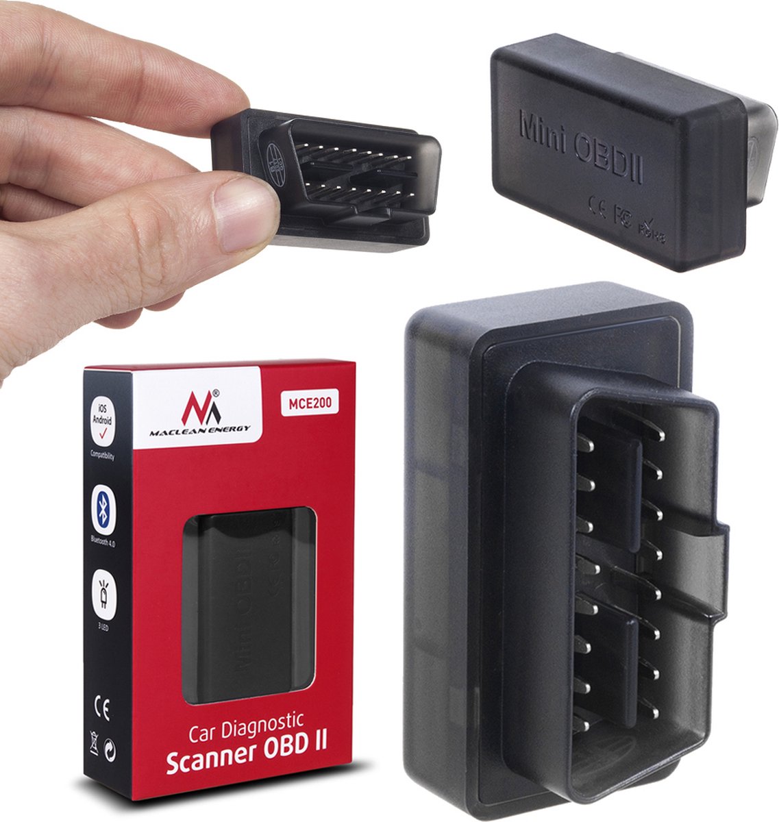 Lecture d'ordinateur de voiture Maclean-diagnostic et messages d'erreur obd2 obdii scanner ios android bluetooth4.0 mce200