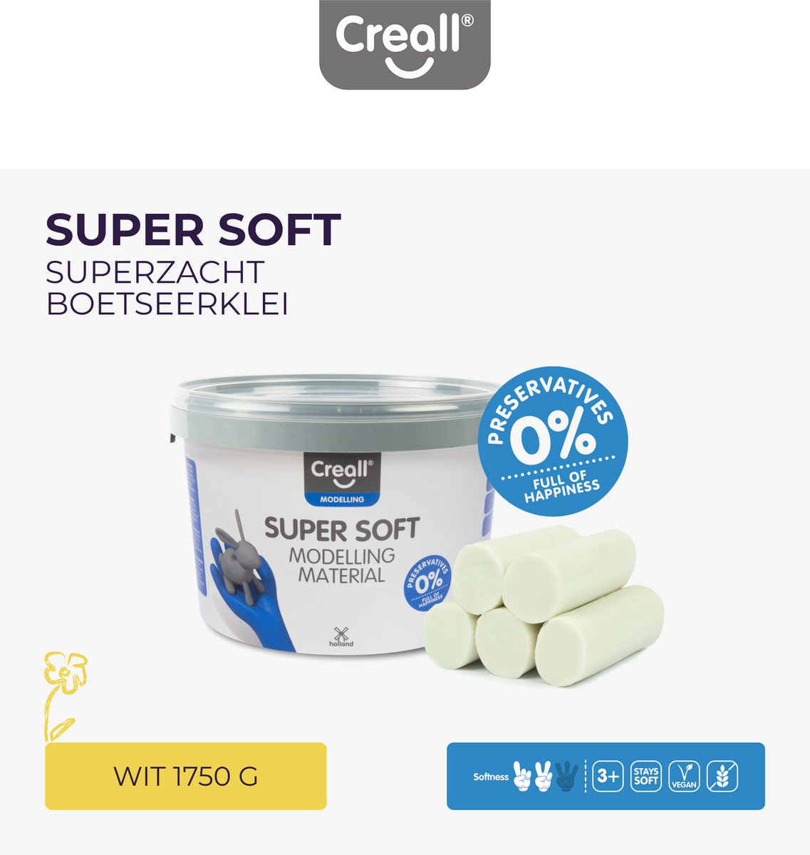 Creall Supersoft Clay White, 1750gr.