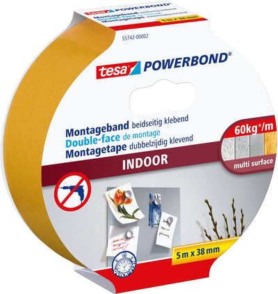 Tesa powerbond ruban de montage double face intérieur installation permanente en intérieur - 5 m