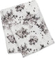 Lulujo - tissu hydrophile - emmaillotage - bambou - 120x120 cm - floral noir