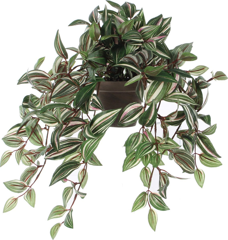 Mica décorations plante artificielle tradescantia vader plante suspendue - 45 cm - vert - plantes artificielles fausses plantes