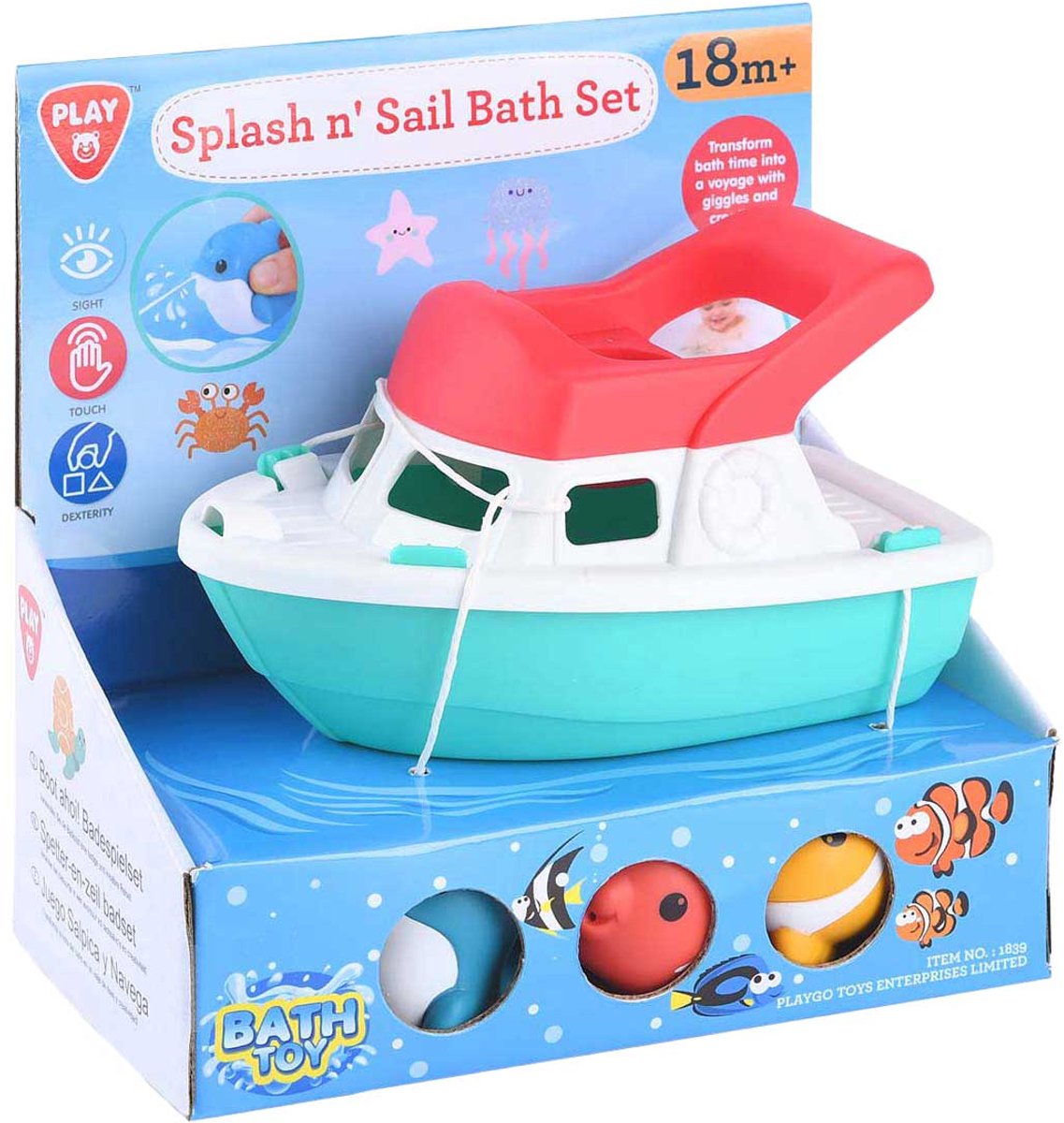 Playgo ensemble de bain bateau avec figurines seringue - 4 pièces.
