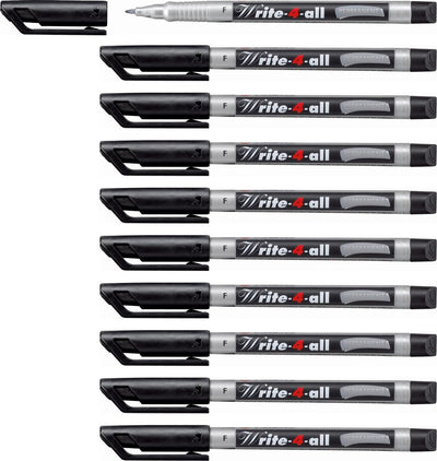 Stabilo write-4-all - marqueur permanent - fin 0,7 mm - boîte de 10 pièces