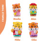 Coffret de jeu familial Klorofil « tigre » – ensemble poupée – félix, cléo, madie et alex – à partir de 18 mois – 4 pièces