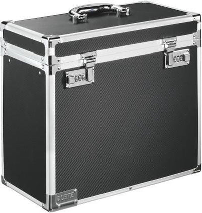 Mallette de rangement mobile Leitz a4 - pour 15 dossiers suspendus - aluminium - noir