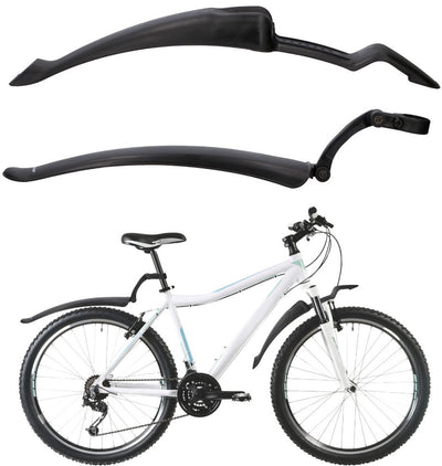 Jeu de garde-boue Dunlop 2 pièces - garde-boue de vélo 24 26 - garde-boue arrière et garde-boue avant réglables - convient aux VTT, vélos de ville et vélos électriques - avec matériel de montage - noir