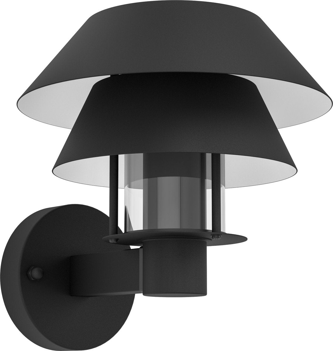 Applique d'extérieur Eglo chiappera - e27 - 22,5 cm - noir et blanc