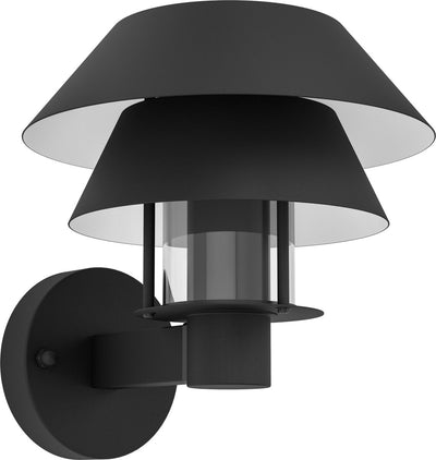 Applique d'extérieur Eglo chiappera - e27 - 22,5 cm - noir et blanc