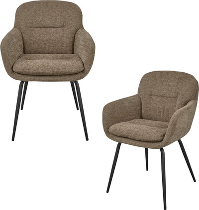 Chaises de salle à manger Woood runa - polyester - sable foncé - lot de 2