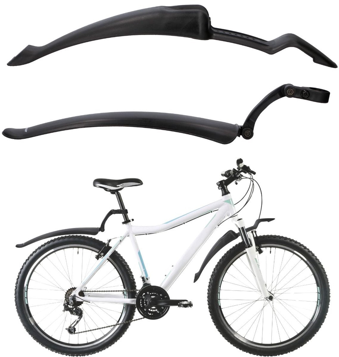 Jeu de garde-boue Dunlop 2 pièces - garde-boue de vélo 24 26 - garde-boue arrière et garde-boue avant réglables - convient aux VTT, vélos de ville et vélos électriques - avec matériel de montage - noir