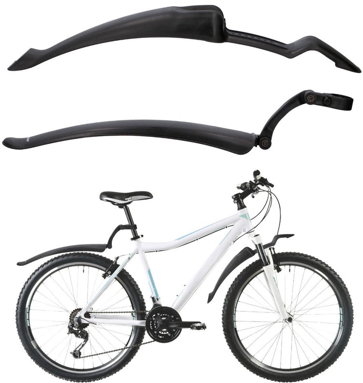 Jeu de garde-boue Dunlop 2 pièces - garde-boue de vélo 24 26 - garde-boue arrière et garde-boue avant réglables - convient aux VTT, vélos de ville et vélos électriques - avec matériel de montage - noir