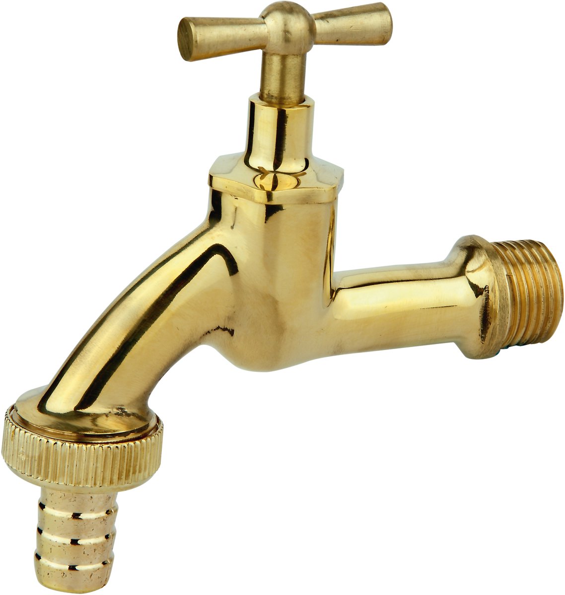 Levier de robinet Kirchhoff ms, brut poli, 1 2 mâle x 3 4 mâle x 1 2 t