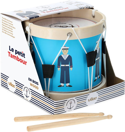 Vilac -tambour-tambour-bois-instrument de musique jouet