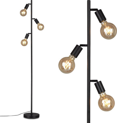 Briloner - lampadaire - culot E27 - noir - lampadaire en métal - h: 160cm