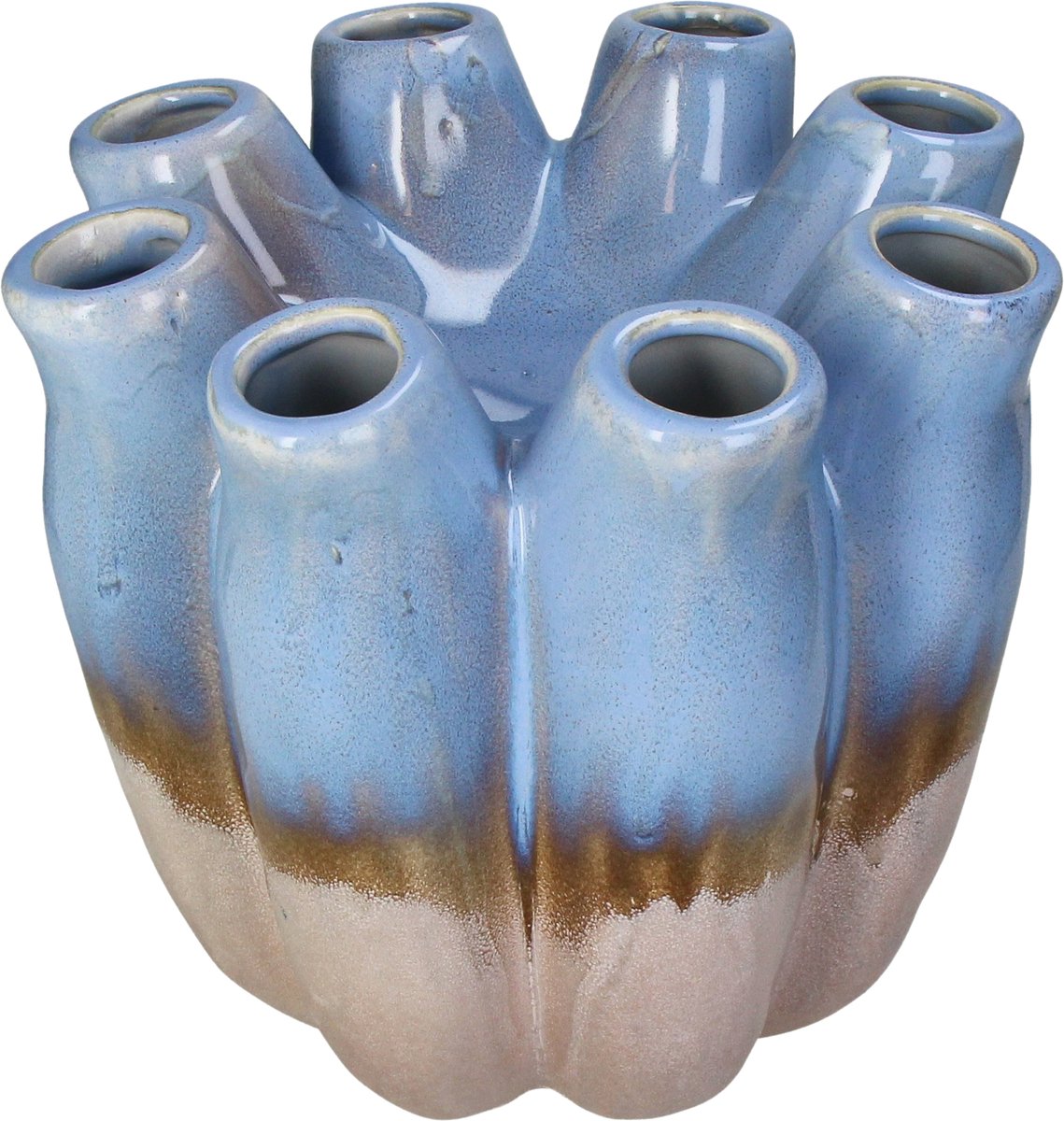 Vase collection HD grès bleu 24,5x24,5x23,5cm