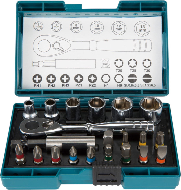 Makita b-54081 jeu d'embouts de tournevis 21 pièces avec cliquet