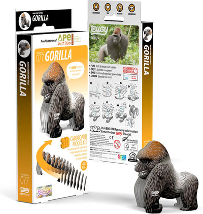 Puzzle 3D Eugy - gorille - animaux sauvages - durable - collectionnez-les tous - 6 ans