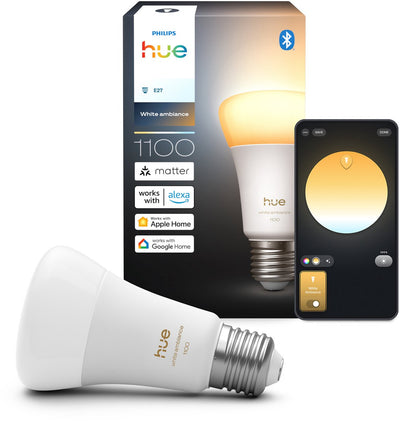 Lampe Philips Hue smart LED A60, lumière blanche chaude à froide, culot E27