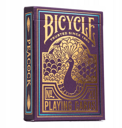 Paon violet vélo - cartes à jouer premium - poker - ultimes - avec finition feuille à froid